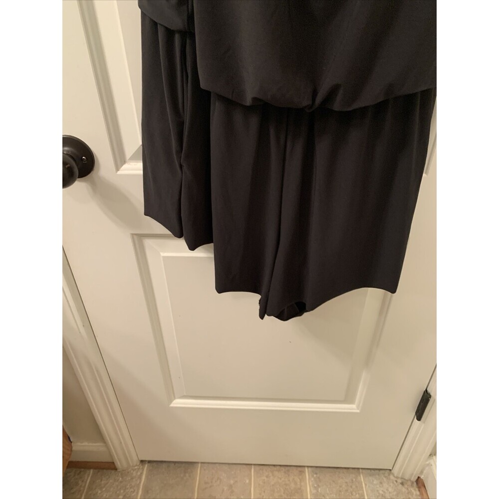 Women's Black High Neck Swim Romper with Pockets One Piece Swimsuit Aqua Sz 24W - Picture 9 of 16